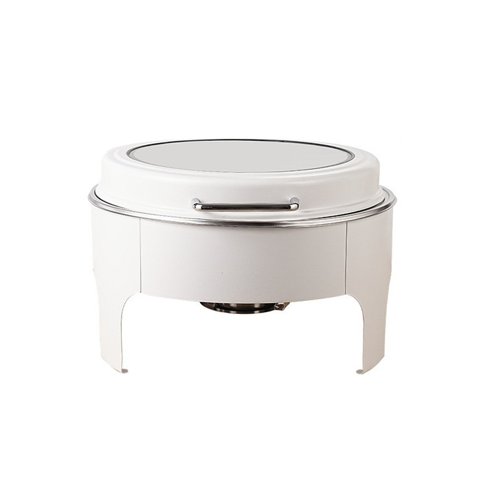 UC131 6L White Round Glass Chafing Dish