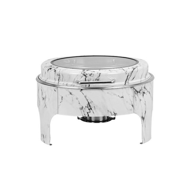 UC132 6L Marble Round Glass Chafing Dish