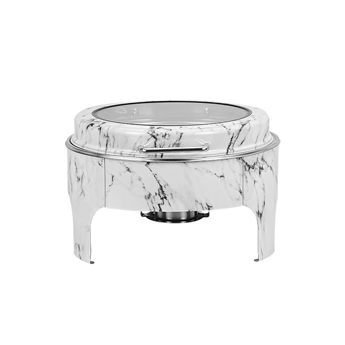 UC132 6L Marble Round Glass Chafing Dish