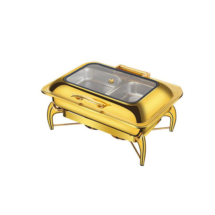 UC145 9L Golden Rectangular Chafing Dish