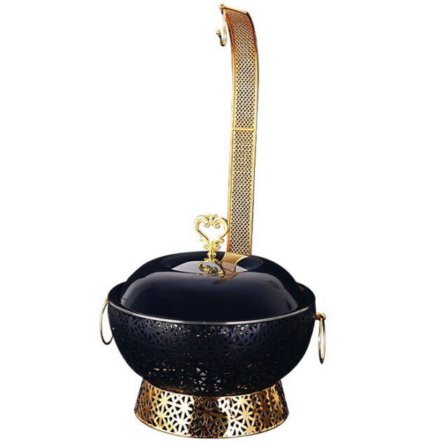 UC151 8L Black Round Chafing Dish
