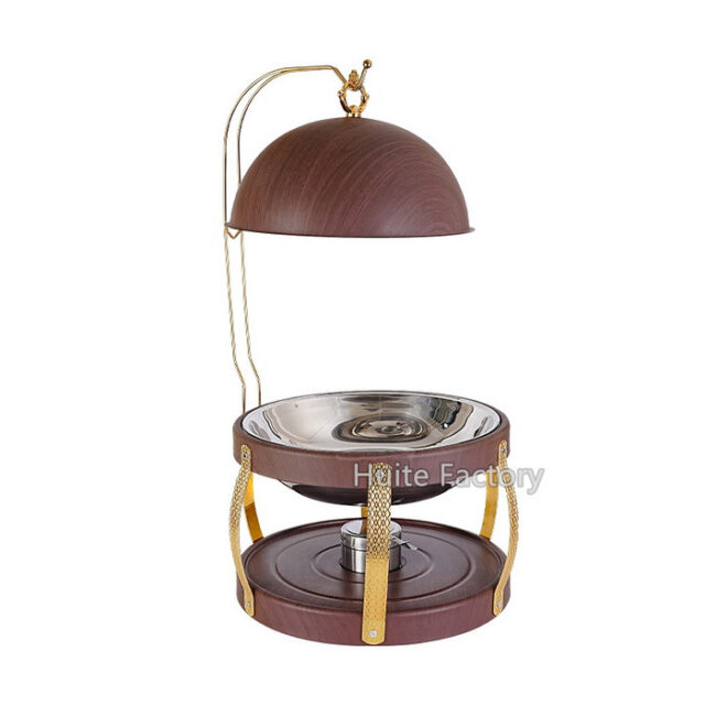 UC154 8L Wood Grain Round Chafing Dish